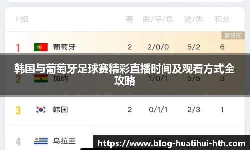 韩国与葡萄牙足球赛精彩直播时间及观看方式全攻略